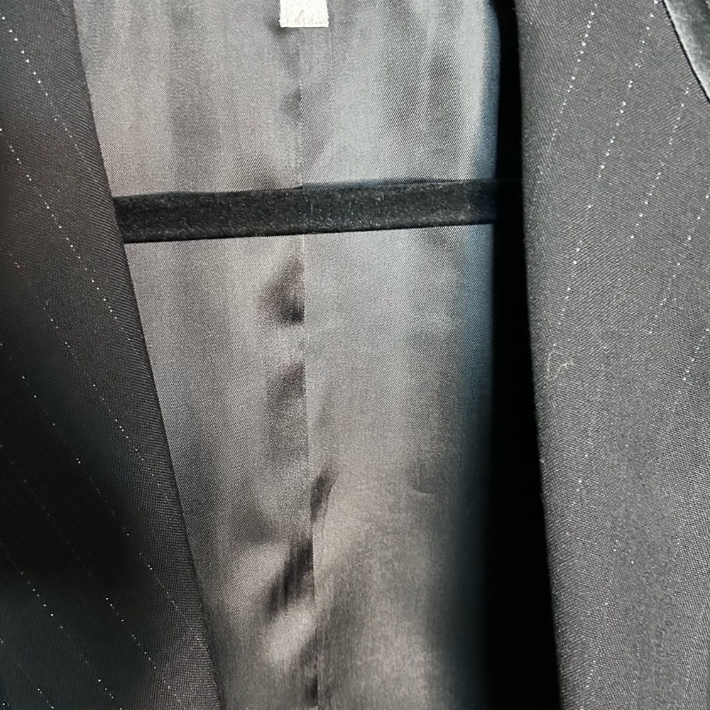 Men's Black Pinstripe Blazer